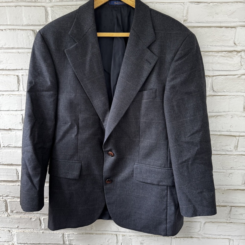 Chaps‎ Ralph Lauren Blazer Mens 44 Wool Plaid Sport Coat Jacket